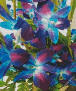 Blue And Purple Orchids Diamond Painting