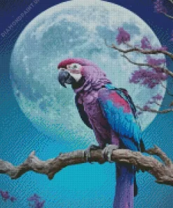 Blue And Purple Parrot Diamond Painting