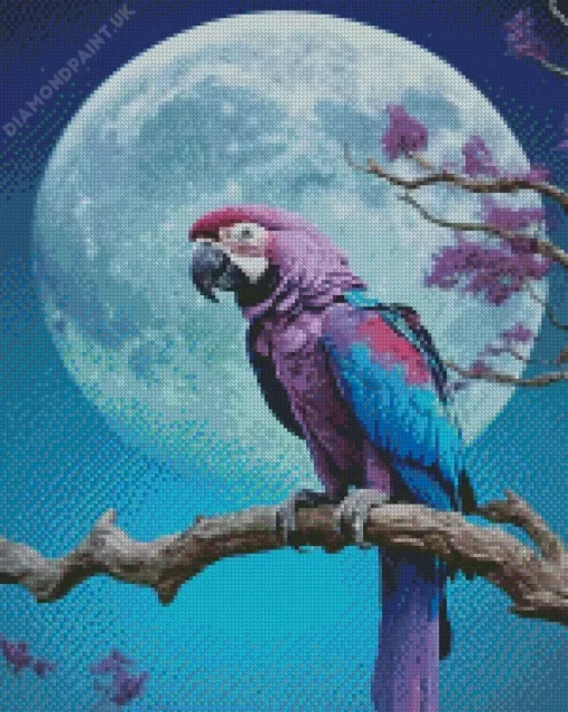 Blue And Purple Parrot Diamond Painting