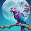 Blue And Purple Parrot Diamond Painting