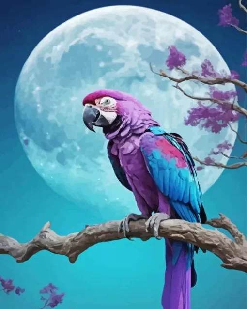 Blue And Purple Parrot Diamond Painting