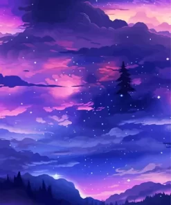 Blue And Purple Sky Diamond Painting