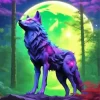 Blue And Purple Wolf Diamond Painting