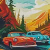 Blue And Red Cars Art Diamond Painting