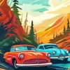 Blue And Red Cars Art Diamond Painting