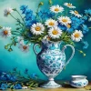 Blue And White Flower Vase Diamond Painting