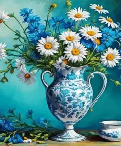 Blue And White Flower Vase Diamond Painting