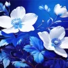 Blue And White Flowers Diamond Painting