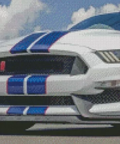 Blue And White Mustang Car Diamond Painting