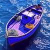 Blue Boat In Sea Diamond Painting