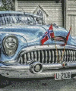 Blue Buick Skylark Car Diamond Painting