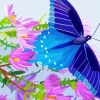 Blue Butterfly And Flower Diamond Painting