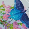 Blue Butterfly And Flower Diamond Painting