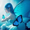 Blue Butterfly Girl Diamond Painting