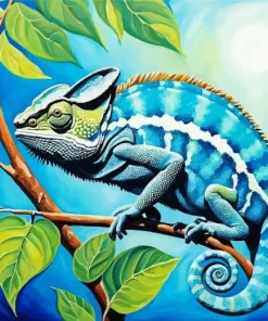 Blue Chameleon Diamond Painting