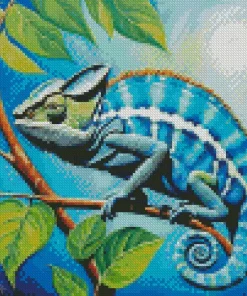 Blue Chameleon Diamond Painting