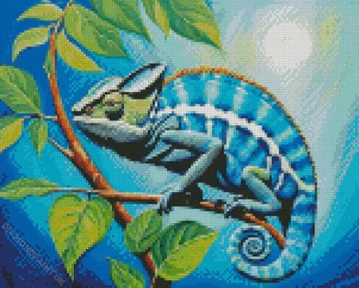 Blue Chameleon Diamond Painting