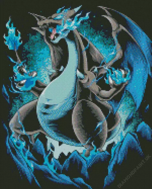 Blue Charizard Diamond Painting