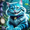 Blue Cheshire Cat Diamond Painting