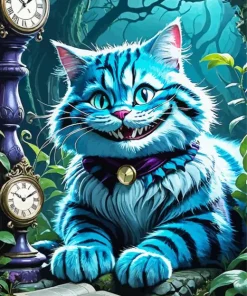 Blue Cheshire Cat Diamond Painting