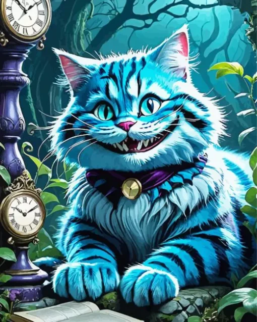 Blue Cheshire Cat Diamond Painting