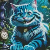 Blue Cheshire Cat Diamond Painting