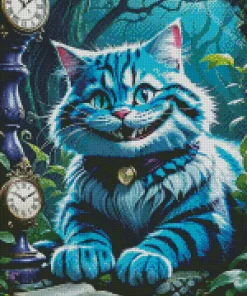 Blue Cheshire Cat Diamond Painting