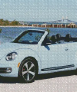 Blue Convertible Beetle Diamond Painting