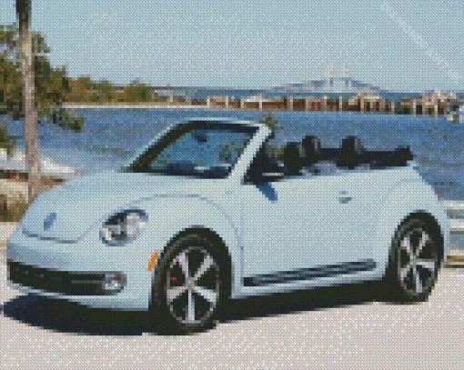 Blue Convertible Beetle Diamond Painting