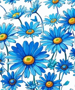 Blue Daisies Diamond Painting