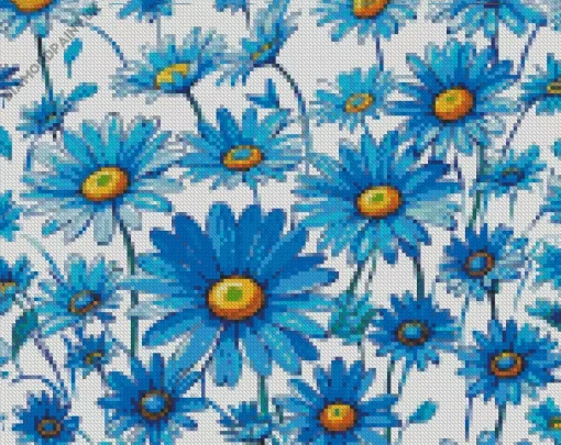 Blue Daisies Diamond Painting