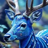 Blue Deer Diamond Painting