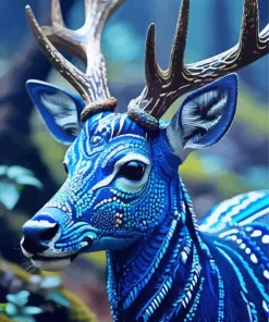 Blue Deer Diamond Painting