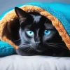 Blue Eyed Black Cat Diamond Painting