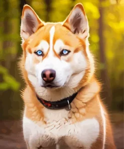 Blue Eyed Brown Husky Diamond Painting