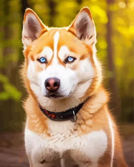 Blue Eyed Brown Husky Diamond Painting