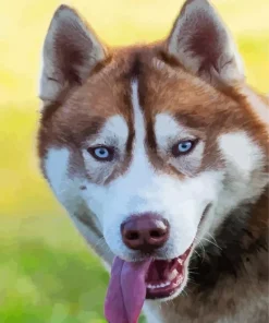 Blue Eyed Brown Husky Dog Diamond Painting