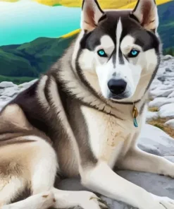 Blue Eyes Husky Dog Diamond Painting