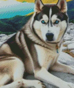 Blue Eyes Husky Dog Diamond Painting