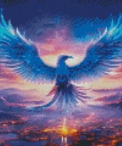 Blue Firebird Diamond Painting