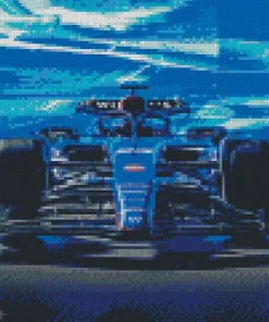 Blue Formula 1 Car Diamond Painting