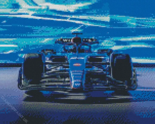 Blue Formula 1 Car Diamond Painting