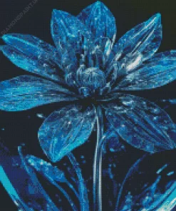 Blue Glass Flower Diamond Painting