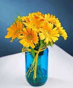 Blue Glass Flower Vase Diamond Painting