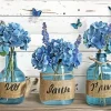 Blue Glass Flower Vases Diamond Painting