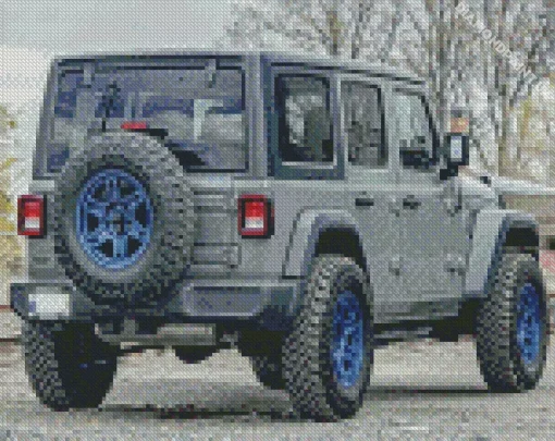 Blue Gray Jeep Diamond Painting