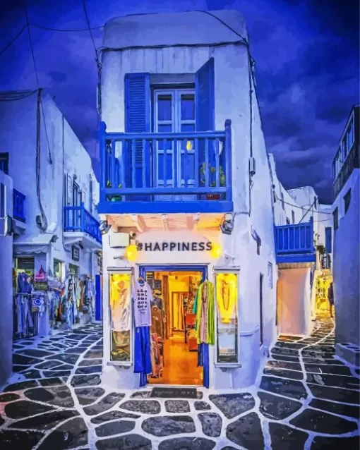 Blue Greece Diamond Painting