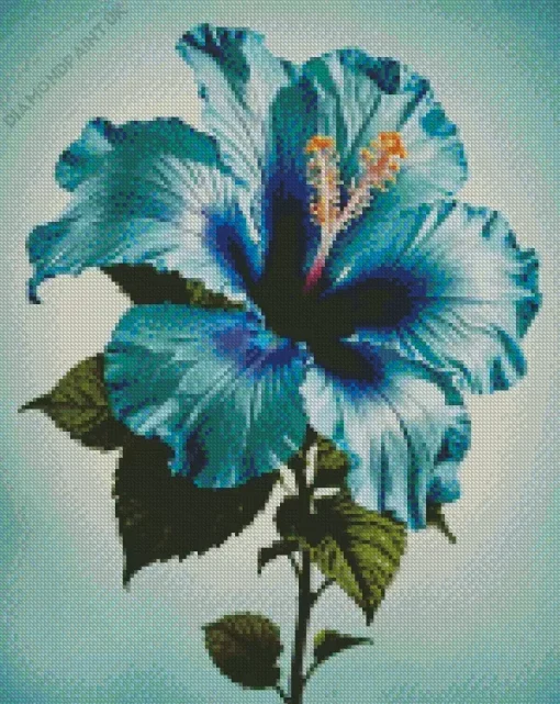 Blue Hawaiian Hibiscus Diamond Painting