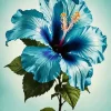 Blue Hawaiian Hibiscus Diamond Painting