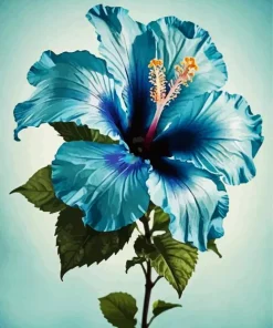 Blue Hawaiian Hibiscus Diamond Painting